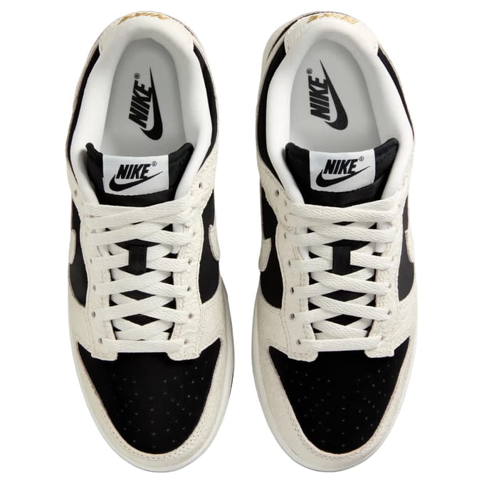 Nike Dunk Low Embossed Zwart Zeil Dames Sneakers Wit Metaal-Goud IF3944-001 36 beige