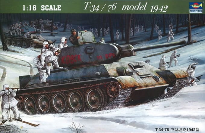 Trumpeter Modelbouwpakket Militaire voertuigen - 00905 T-34/76 Model 1942 WWII - Sovjet Middelzware Tank Plastic - 1:16 - Modelbouw