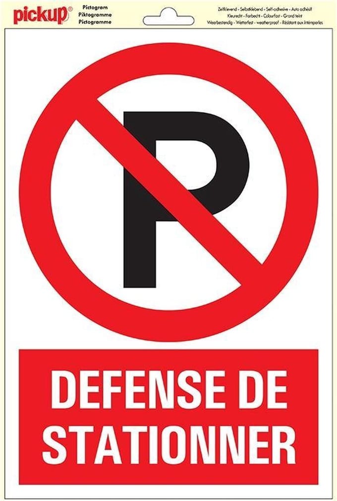 Pickup STICKER Pictogram 23x33 cm - Defense de stationner