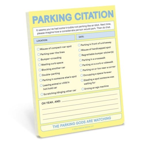 Knock Knock Parking Citation Nifty Note (Pastel Yellow) - Knock Knock