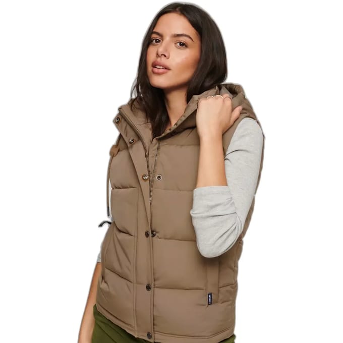 Mouwloos damesjack met capuchon Superdry Everest