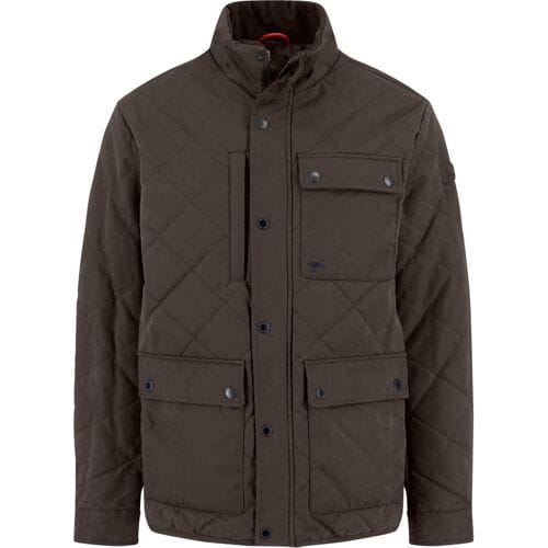 Fynch-Hatton Quilted Diamond Texture Fieldjacket Dark Chocolate / male