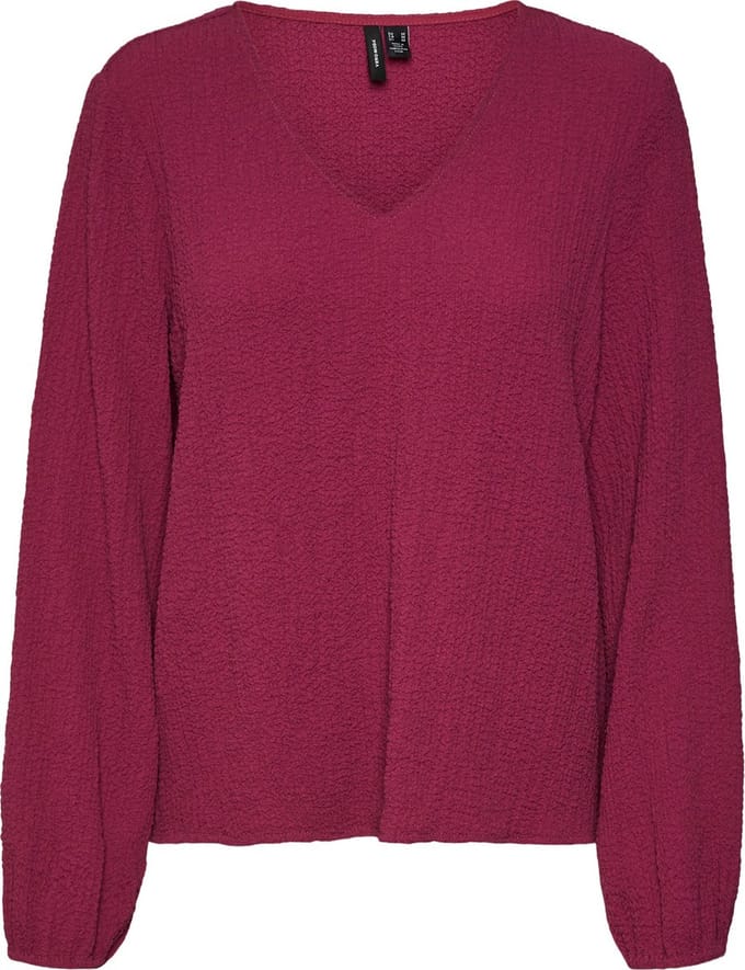 VERO MODA VMLEI L/S V-NECK TOP WVN BTQ Dames Top - Maat S
