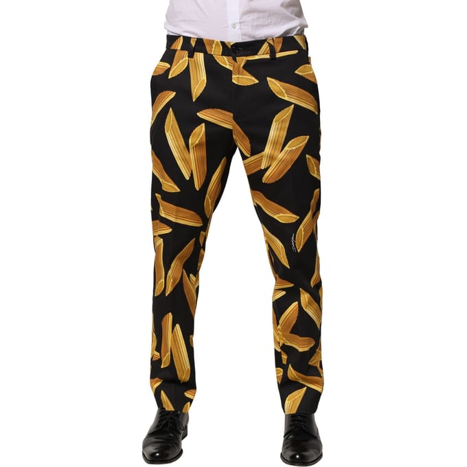 Pasta Print Zijden Broek