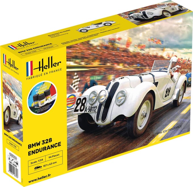 Heller Modelbouwpakket Auto - 56782 BMW 328 Endurance Car - Starter Kit Plastic - 1:24 - Modelbouw