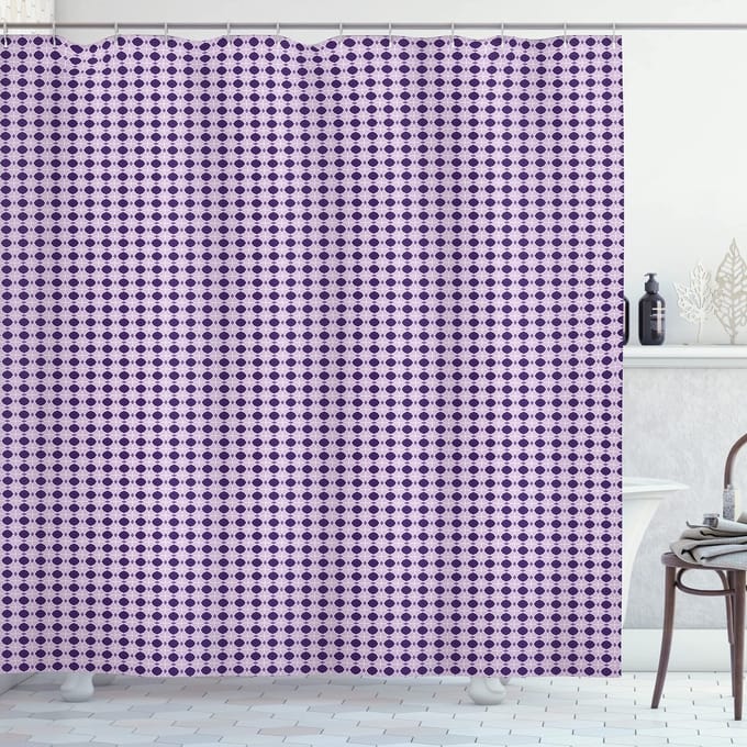 ABAKUHAUS douchegordijn – Ethnisch gingham – 175×220 cm – Donkerpaars