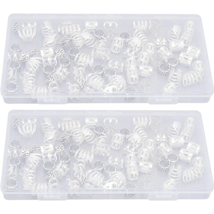 Dreadlock Clip Ringen Holle Modieuze Haaraccessoires Dreadlock Sieraden voor Haarvlechten white
