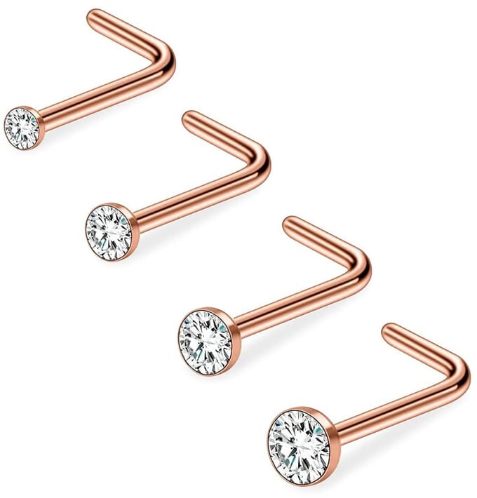 Dailygoody - Neus Ringen - Roestvrij Staal - Clear Diamond Cz