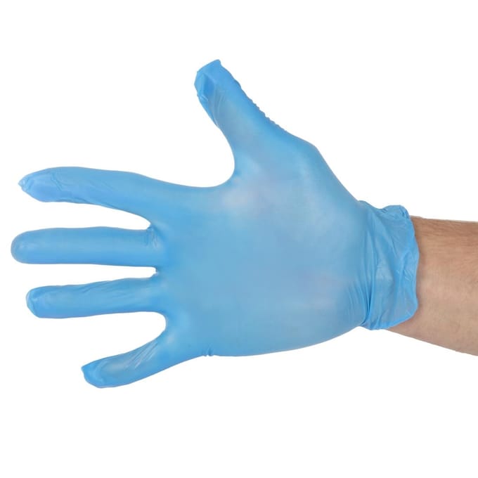 Hygiplas poedervrije vinylhandschoenen blauw Medium (100 stuks)