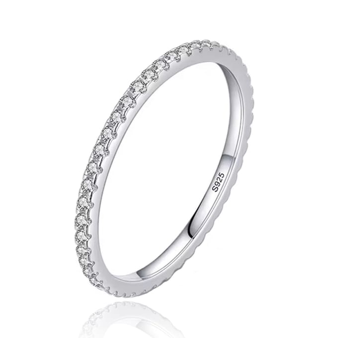 Elenza Sterling .925 Zilveren Draagbare Eternity Ring met Zirkonia-16mm