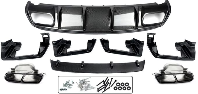 Achterbumper Diffuser Lip - Carbon Look - Voor Mercedes A-Klasse W176 A200/A45 AMG (2013-2018) - Auto Accessoires