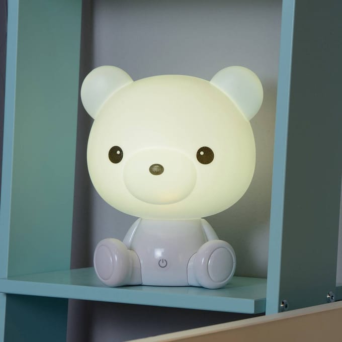 Lucide DODO BEAR - Nachtlamp Kinderkamer - LED 3 StepDim - 1x3W 4000K - Wit