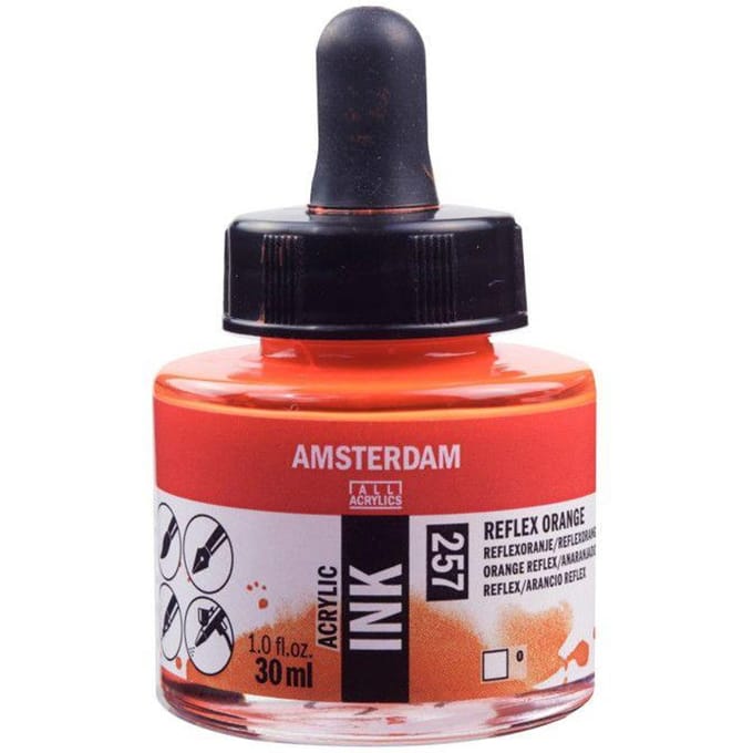 Flacon encre acrylique Acrylic Ink Amsterdam 30ml orange reflex oranje