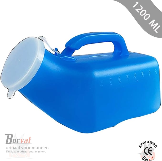 Borvat® - urinaal voor mannen - plasfles - bedfles - blauw - 1200 ML