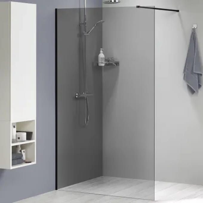Sealskin Inloopdouche Mix&match 118x200cm - Mat Zwart Profiel - 8 Mm Grijs Glas