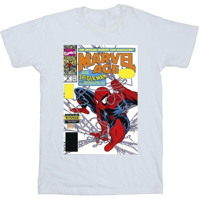 Marvel Heren Spider-Man Marvel Age Comic Cover T-Shirt (Wit)