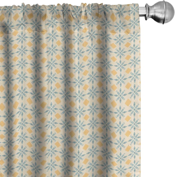 ABAKUHAUS 2-delige set gordijnen – microvezel, 75x175 cm, bruin multicolor
