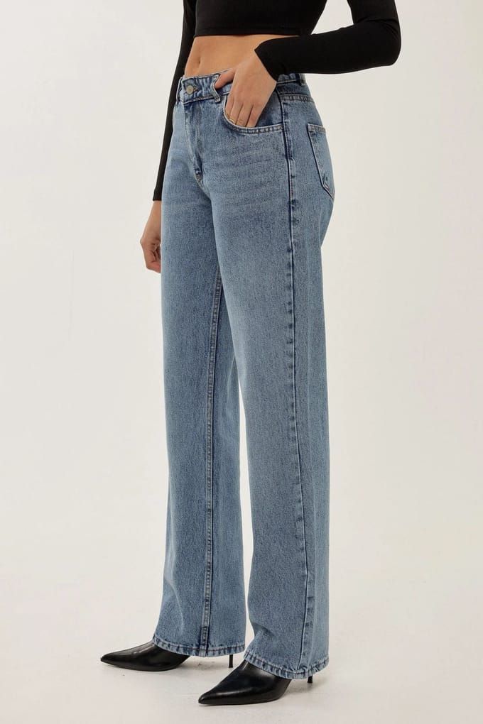 Rechtaf Medium Hoge Taille Jeans