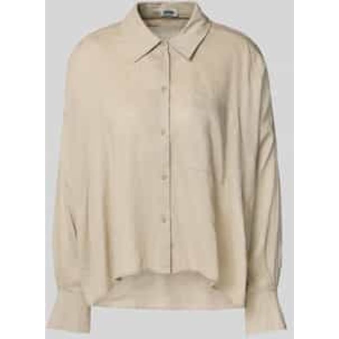 Relaxed fit linnen blouse met borstzak, model 'NAMIDA'