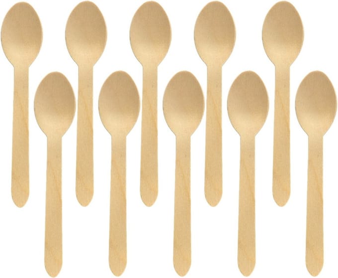 Biopak wegwerp lepels - 20x - hout bestek - 16 cm - bio/eco/milieubewust