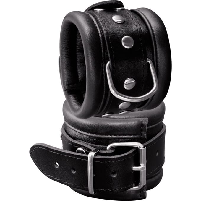 XX-Dreamtoys - Gevoerde Extra Brede Lederen Handboeien