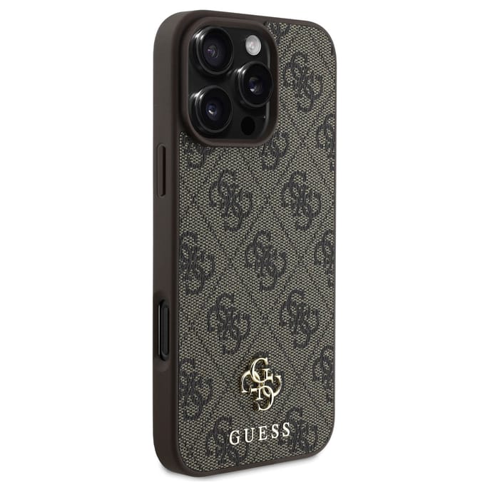 Guess 4G Metal Logo Backcover MagSafe voor de Apple iPhone 16 Pro Max - Bruin