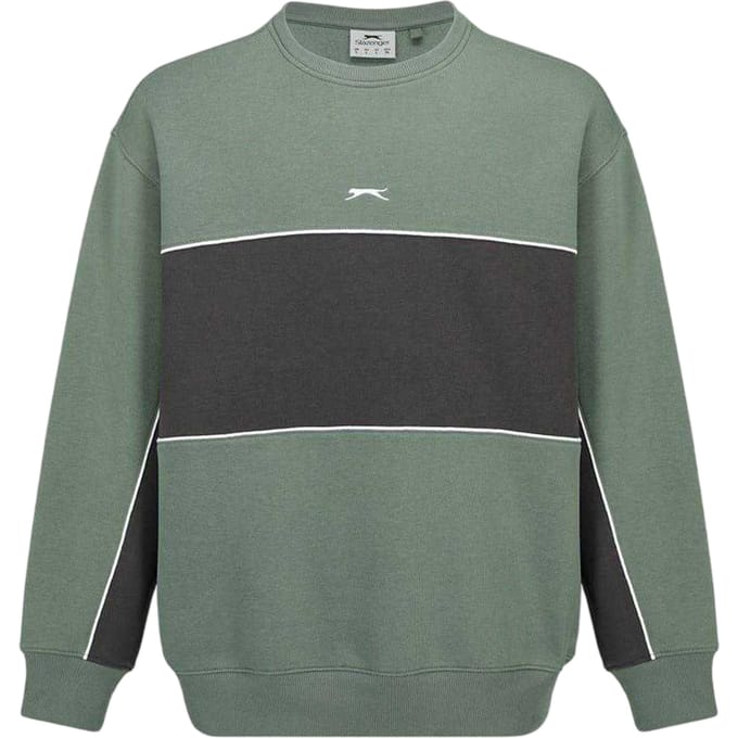 Slazenger Heren Fleece Sweatshirt met ronde hals (Laurier/Grijs)