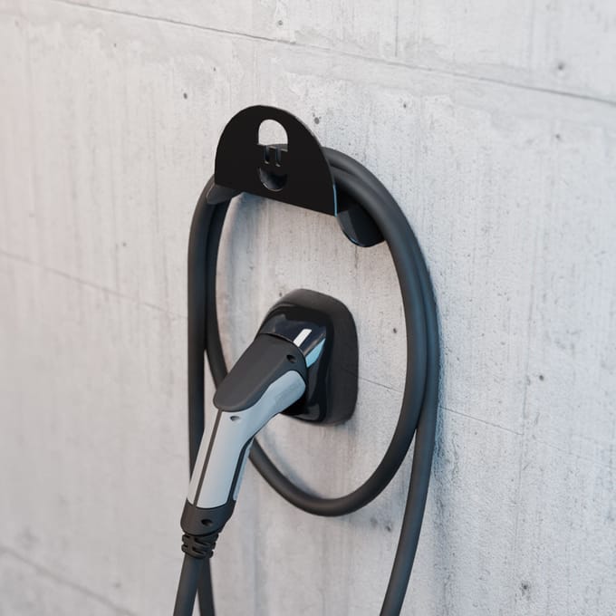 Wallbox Laadkabelhouder voor Laadkabel, Muurbeugel, Kabelhouder in het Zwart