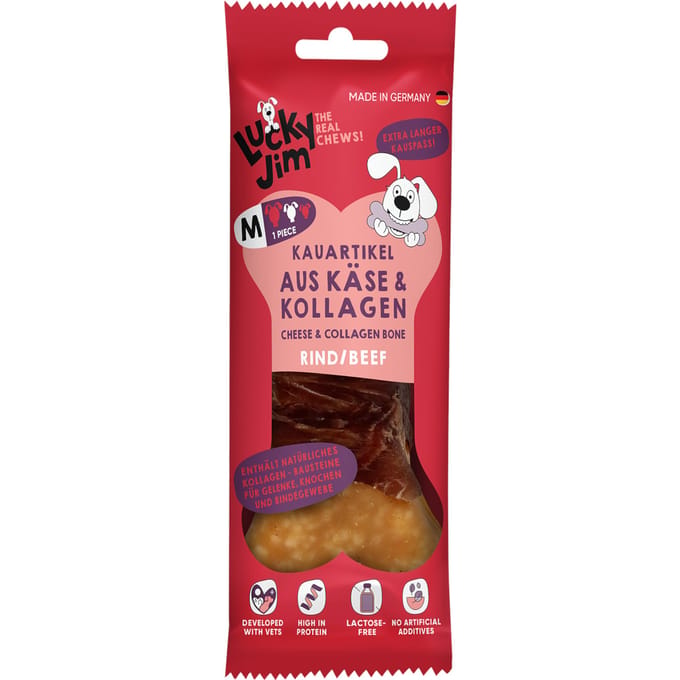 60g Lucky Jim Kauwbot M Kaas & Collageen Rund Hondensnacks