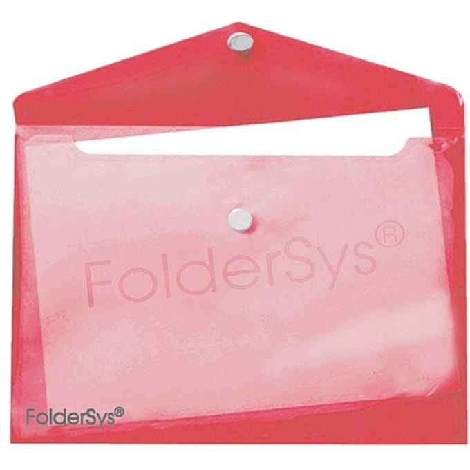 FolderSys documenthoes, A4 liggend, klittenbandsluiting, PP, rood