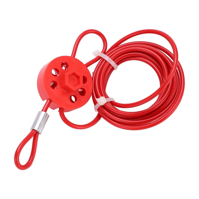 Verstelbare Kabel Lockout 2 meter Afsluitbare Handgreep RVS Lockout Tagout Kabel Slot red