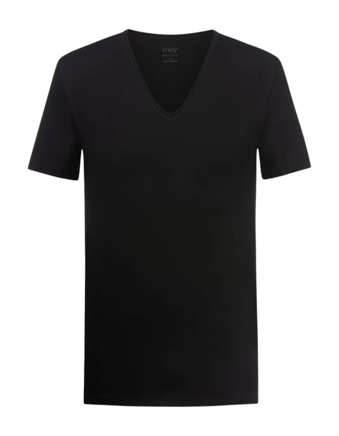 Mey V-neck T-shirts Zwart 46007