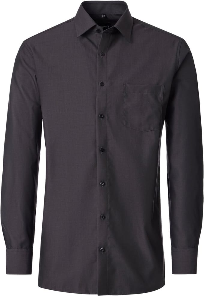 VENTI CASA MODA comfort fit overhemd - structuur - grijs - Strijkvrij - Boordmaat: 52