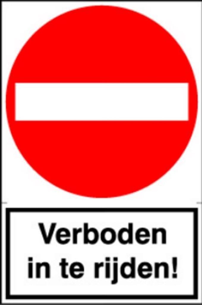 Sticker Verboden in te rijden