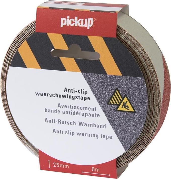 Pickup antislip waarschuwingstape rood wit - 6 m x 2,5 cm