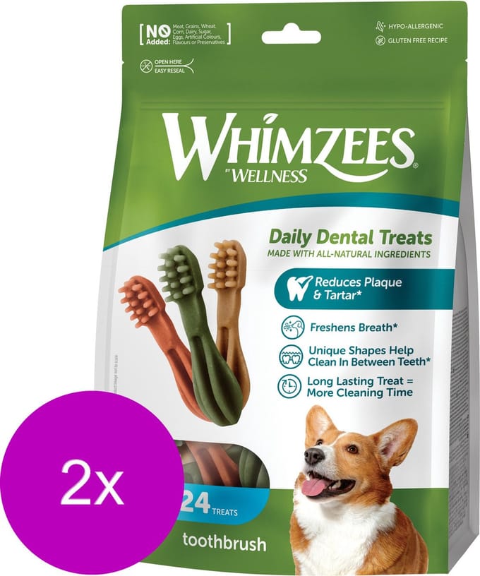 Whimzees Tandenborstel Small - Hondensnacks - 2 x 24x8.6 cm