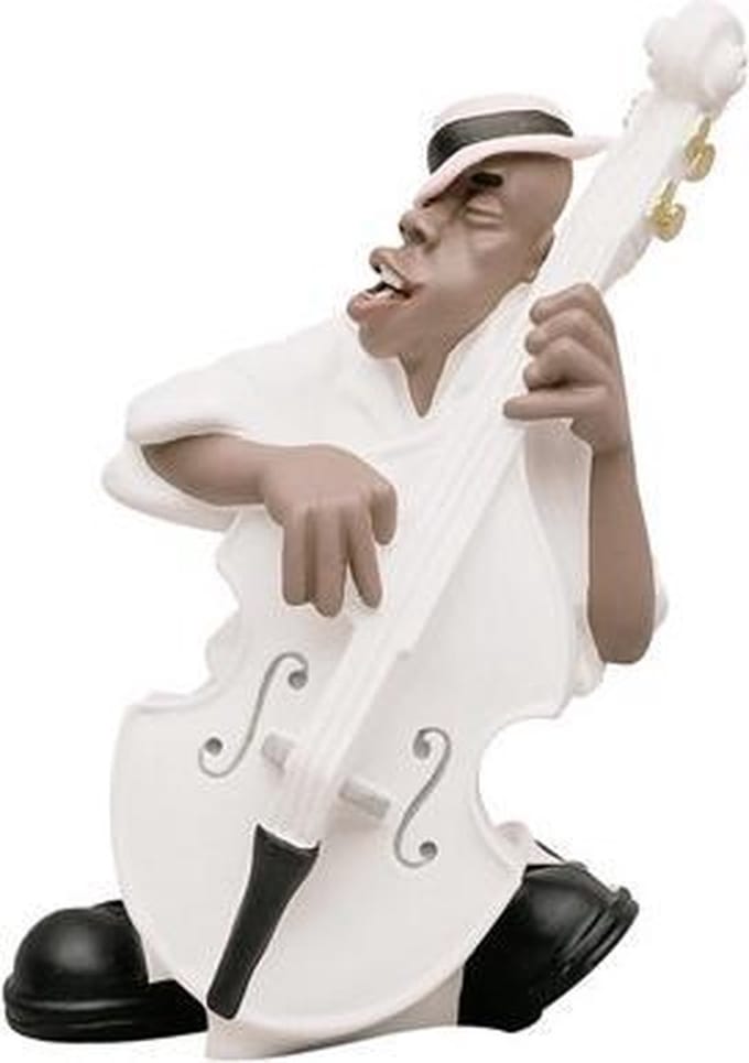 Antartidee - beeldje - contrabassist - contrabas - Jazz - Band - Italiaans - Design