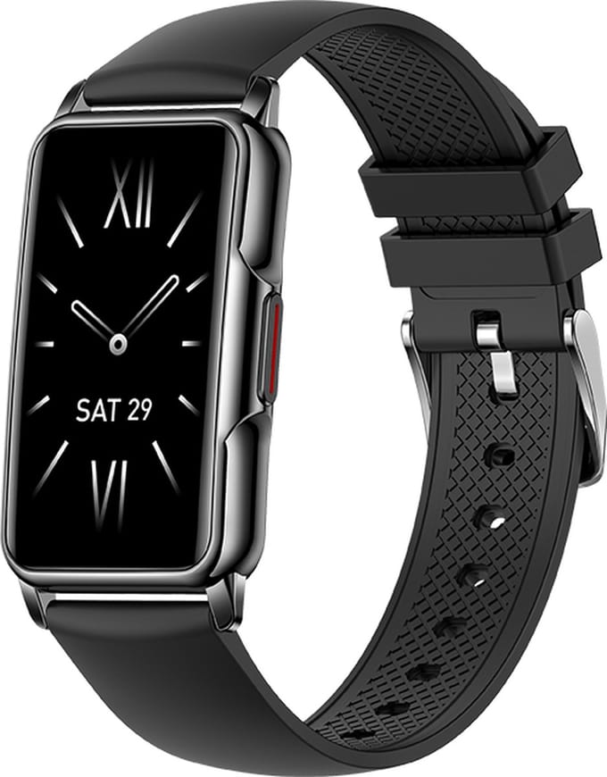 Kiraal Livery - Schitterende Activity Tracker - Stijlvol - Android & iOS - Siliconen - Zwart
