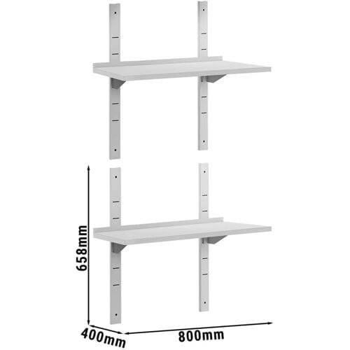 GGM Gastro Dubbele RVS wandschap ECO - 800x400mm zilver