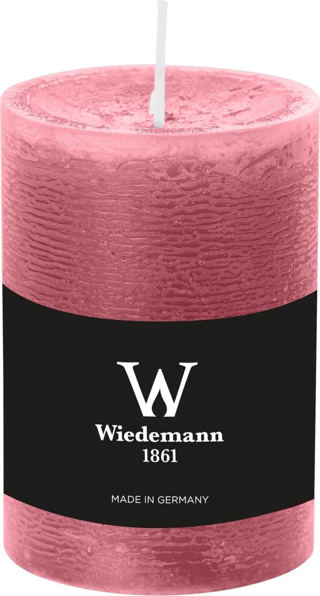 Wiedemann Cilinderkaars/stompkaars - rustieke kaars - oudroze - 7 x 10 cm - 43 branduren