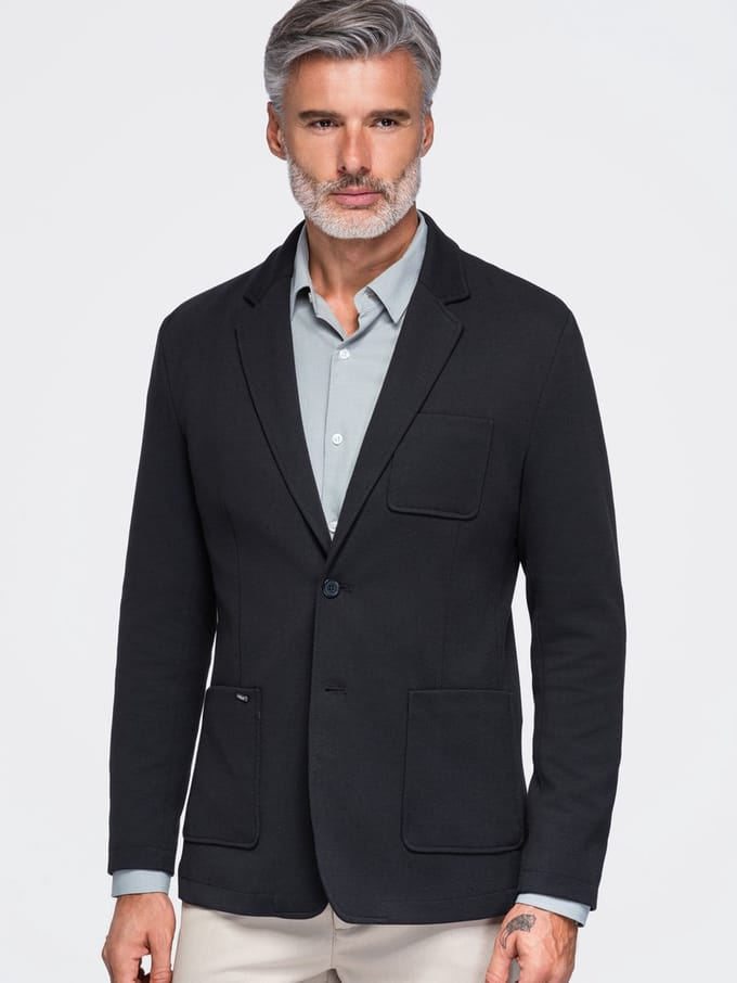 OMBRE Blazer - Slim Fit - Lange Mouw - Knopen Zwart XL
