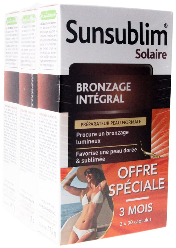 Nutreov Sunsublim Integrale Bruining Normale Huid 3 x 30 Capsules Pak