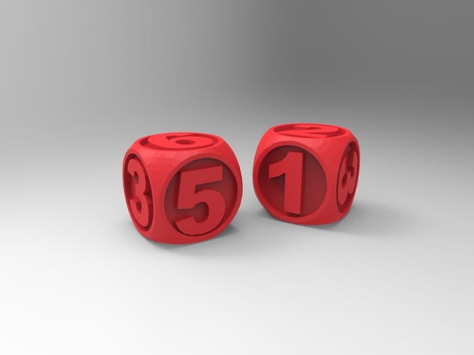 Dobbelsteen Numeriek - 20x20x20mm (set van 2) - Rood