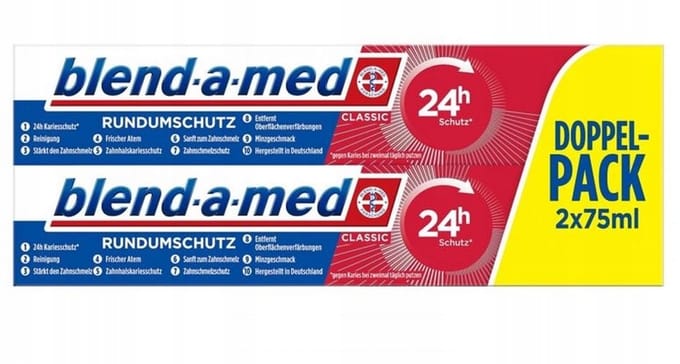 Blend-a-med Tandpasta Classic – 2-pack – 2 × 75 ml – Dagelijkse gebitsverzorging