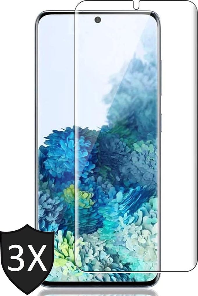 Screenprotector geschikt voor Samsung S20 Plus - Full Glas PET Folie Screen Protector - 3 Stuks