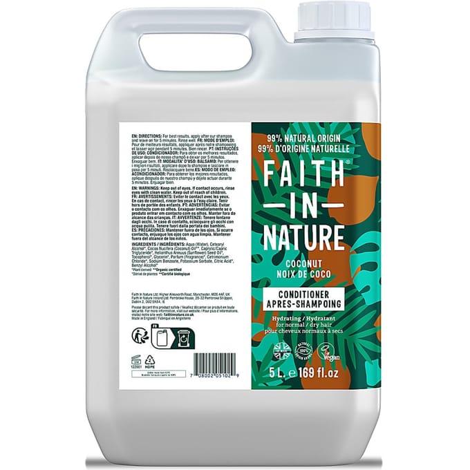 Faith In Nature Conditioner Navulling Coconut - 5 liter