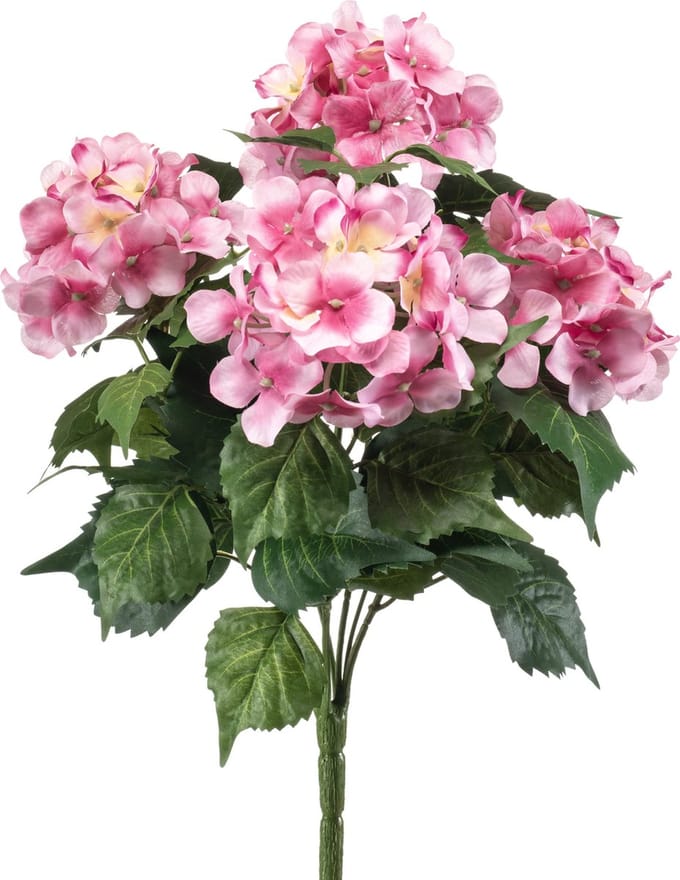 Emerald - Kunstplant Hortensia 38cm roze - Kunstplant voor binnen