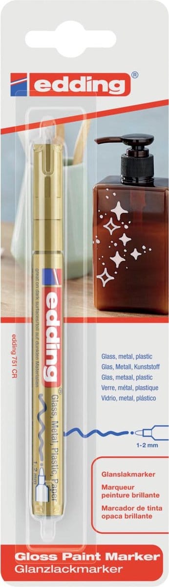 Paintmarker edding 751 oliebasis 1-2mm goud bls | 10 stuks