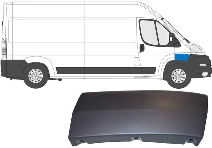 Spatbord sierlijst wielkast voor Citroen Jumper 2006-2014 / Rechts