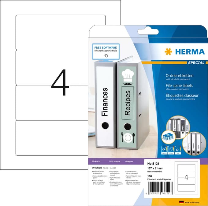 HERMA printeretiketten A5, 157 x 61 mm, 100 pcs